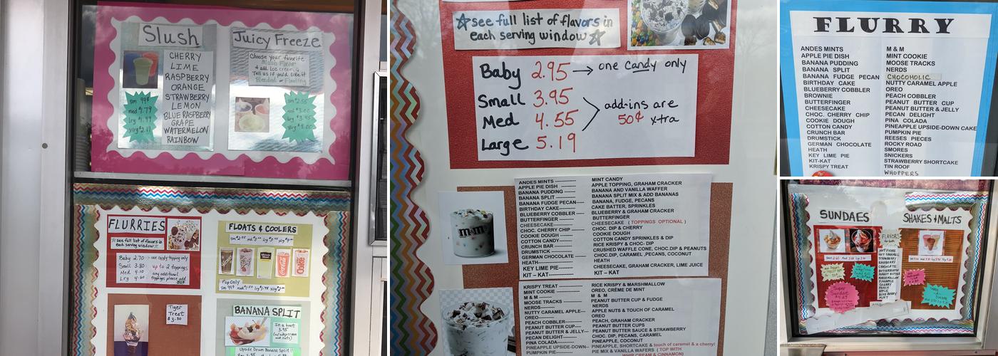 Han-D-Dip Dairy Barn Menu