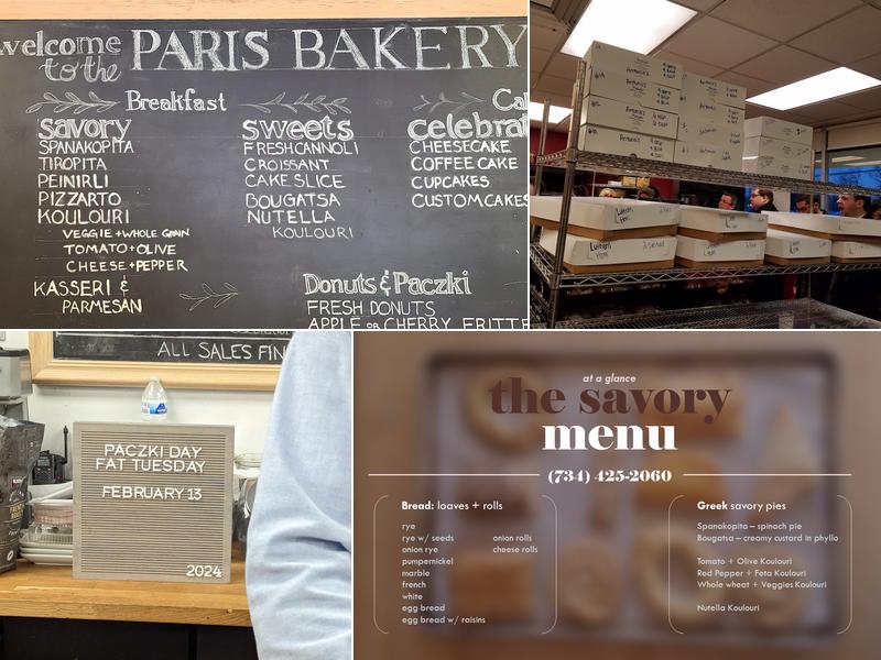 GM Paris Bakery Menu