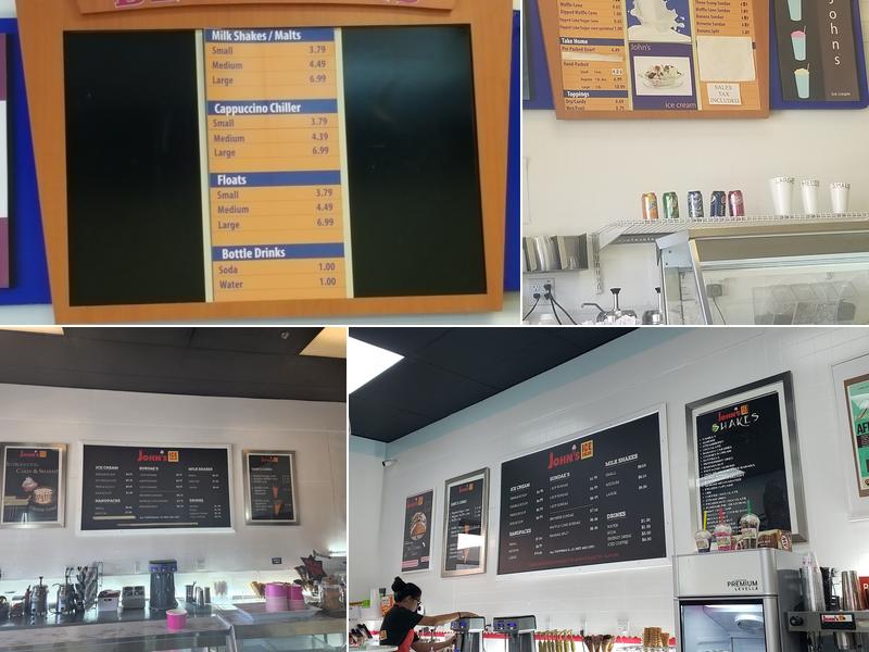 John's Ice Cream Menu
