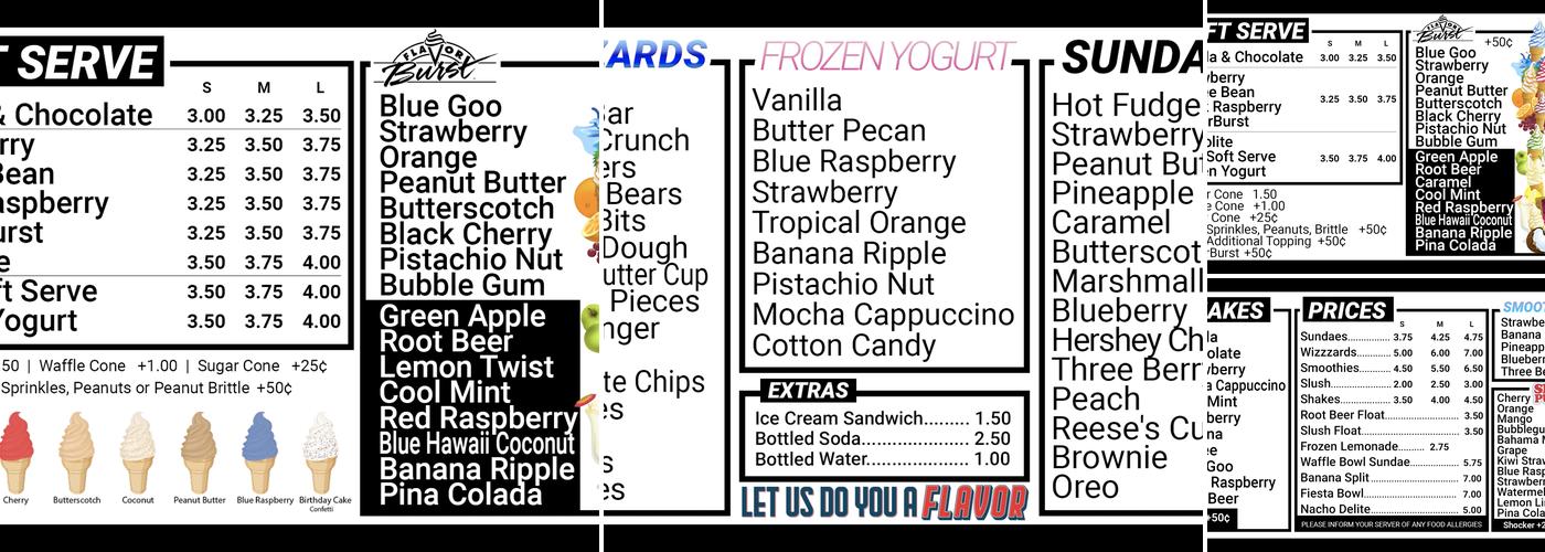Dairy Cone Menu