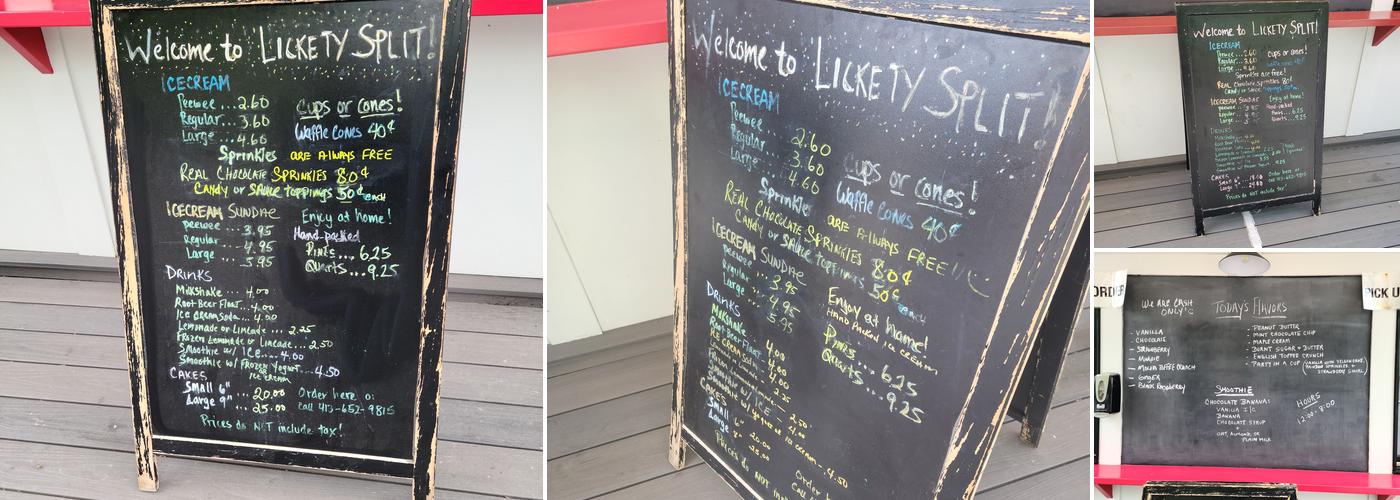 Lickety Split Menu