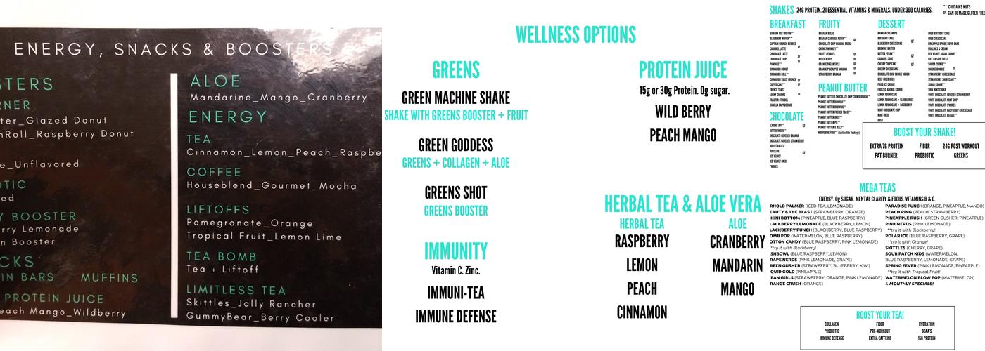 Encore Nutrition Menu