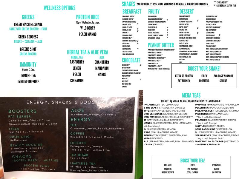 Encore Nutrition Menu