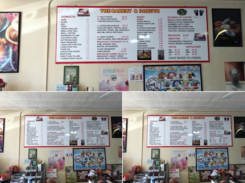 Bakery Menu