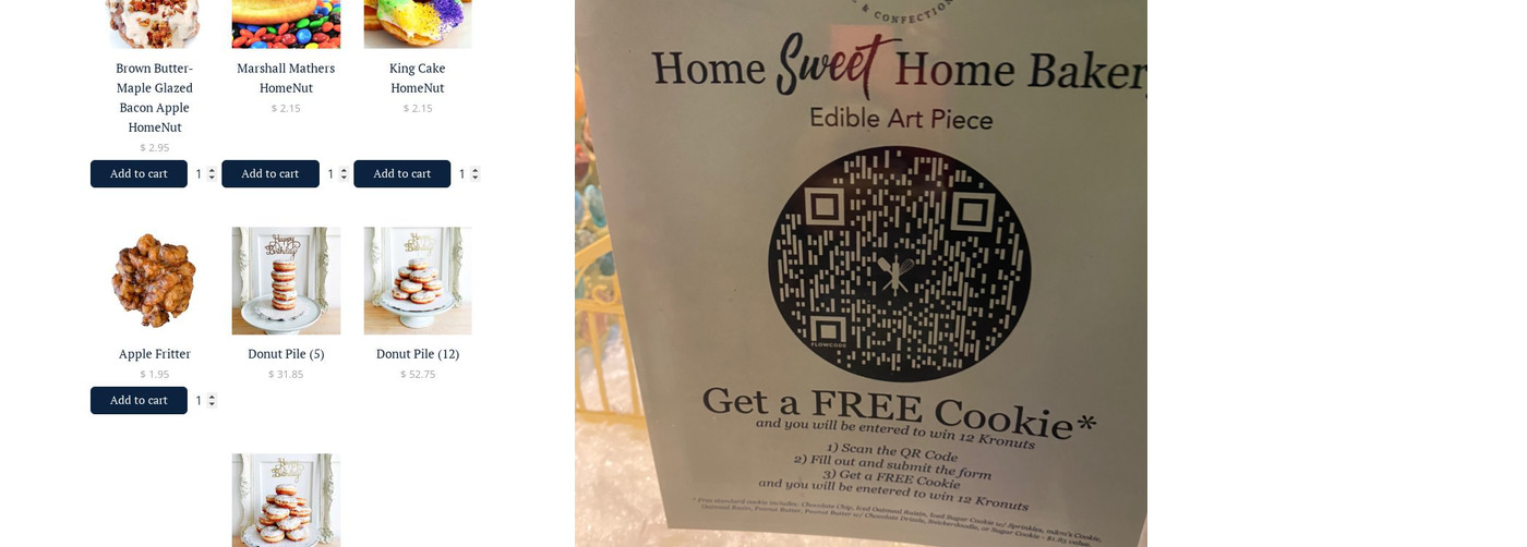 The Home Bakery Menu