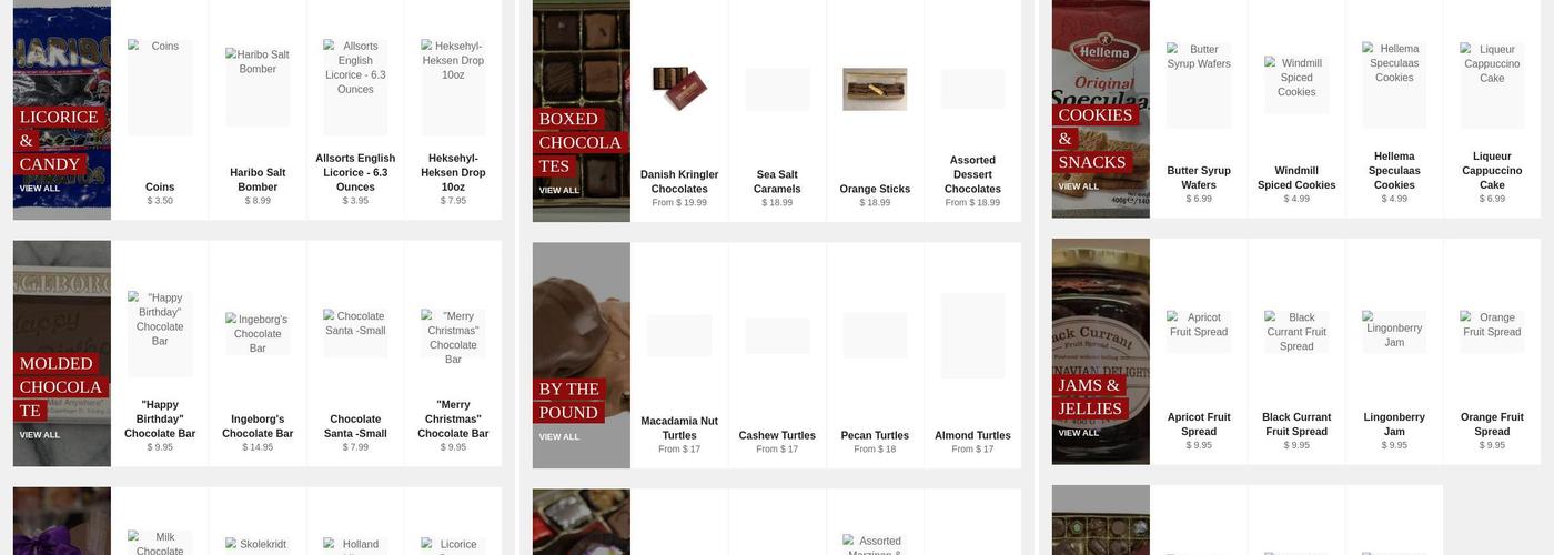 Ingeborg's Danish Chocolates Inc. Menu