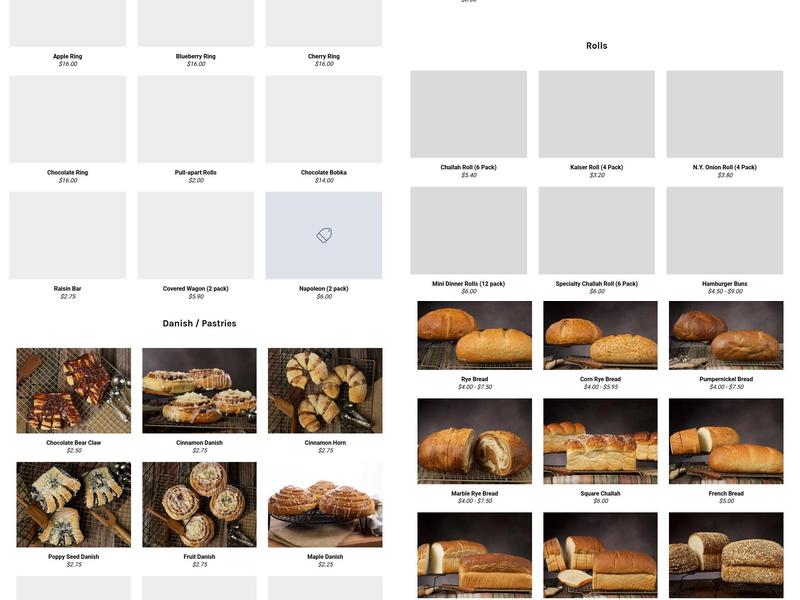 Zeman's Bakery Menu