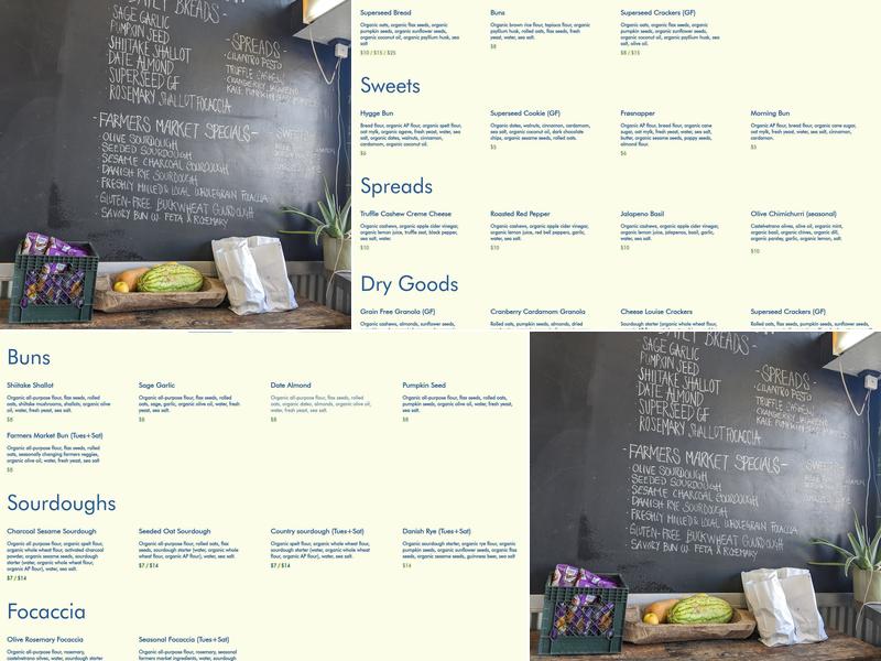 Oat Bakery - Downtown Menu