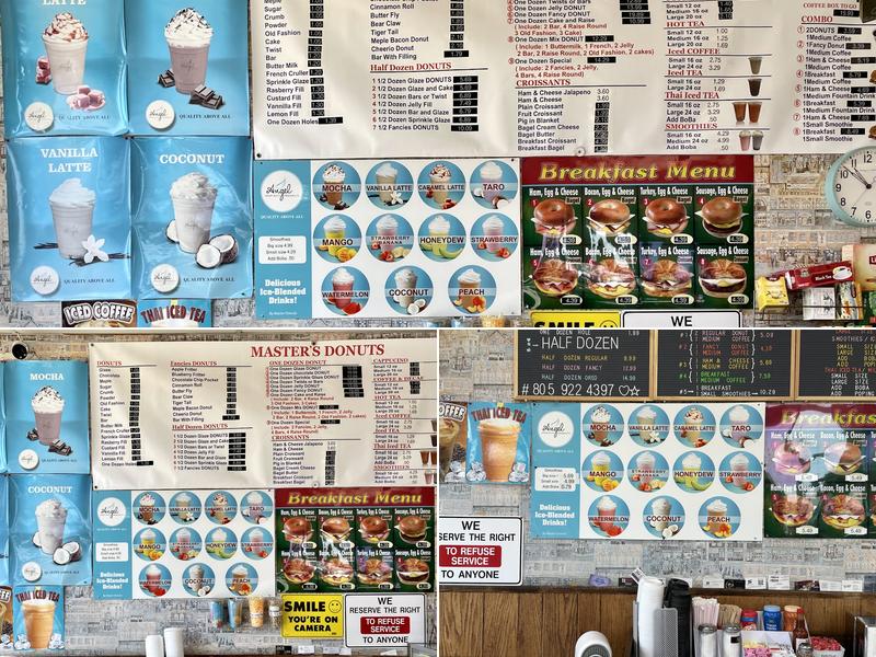 Master's Donuts Menu