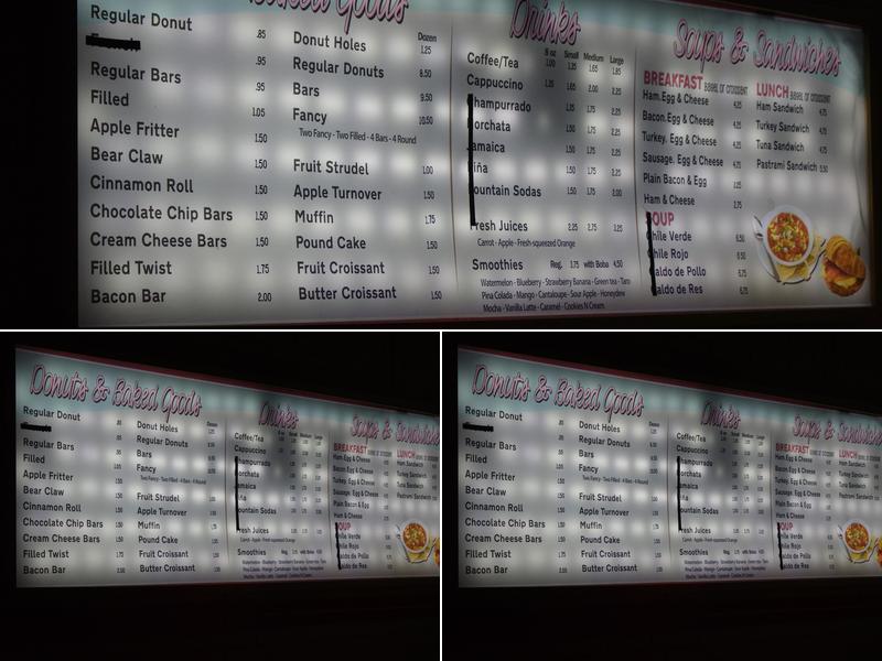 Michelle's Donuts Menu