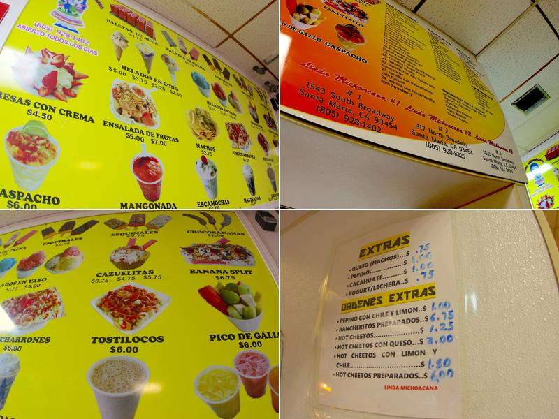 Linda Michoacana Paleteria Menu