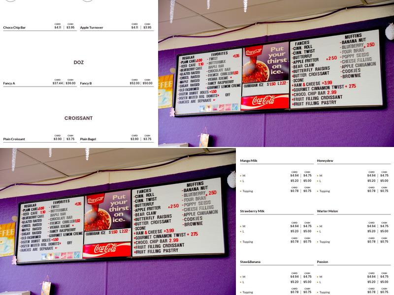 D K's Donuts Menu