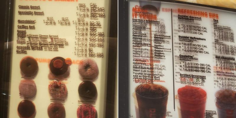 Dunkin' Menu