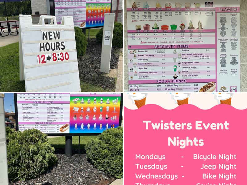 Spad's Twisters Soft Serve Ice Cream Menu