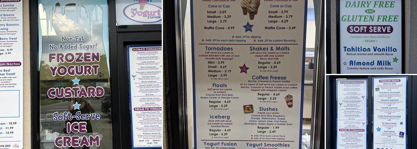 The Yogurt Station Menu