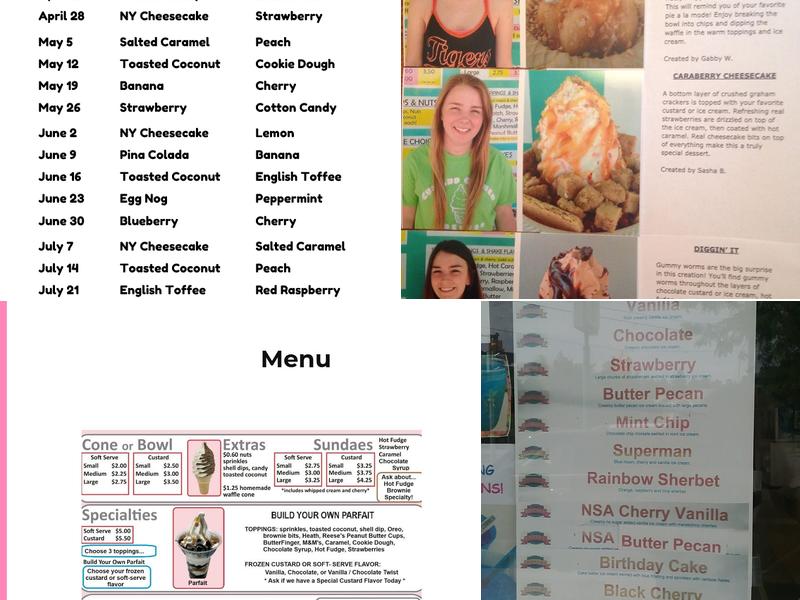 Custard Corner Menu