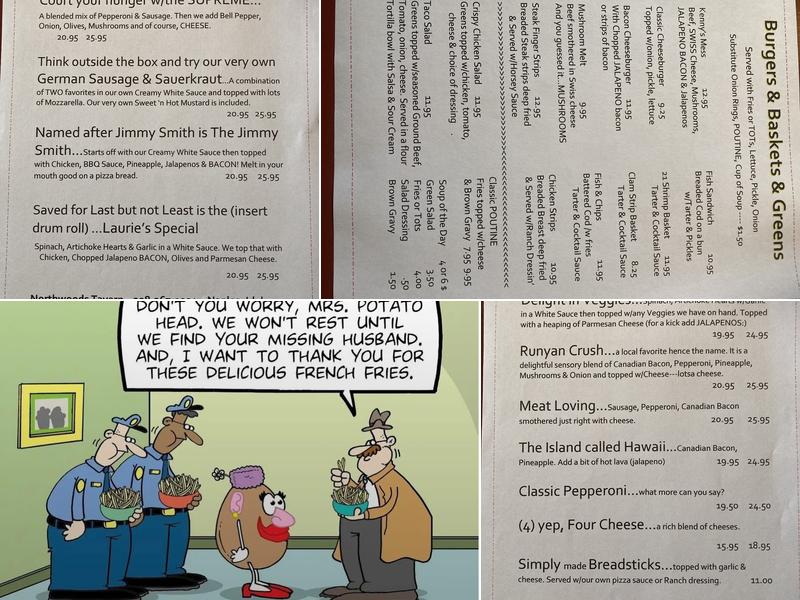 Northwoods Tavern Menu