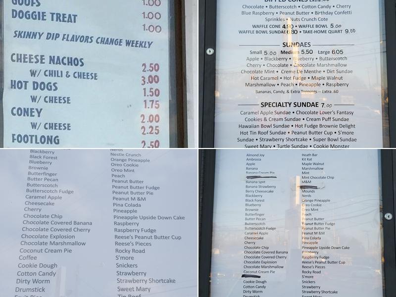 Custard Corner Menu