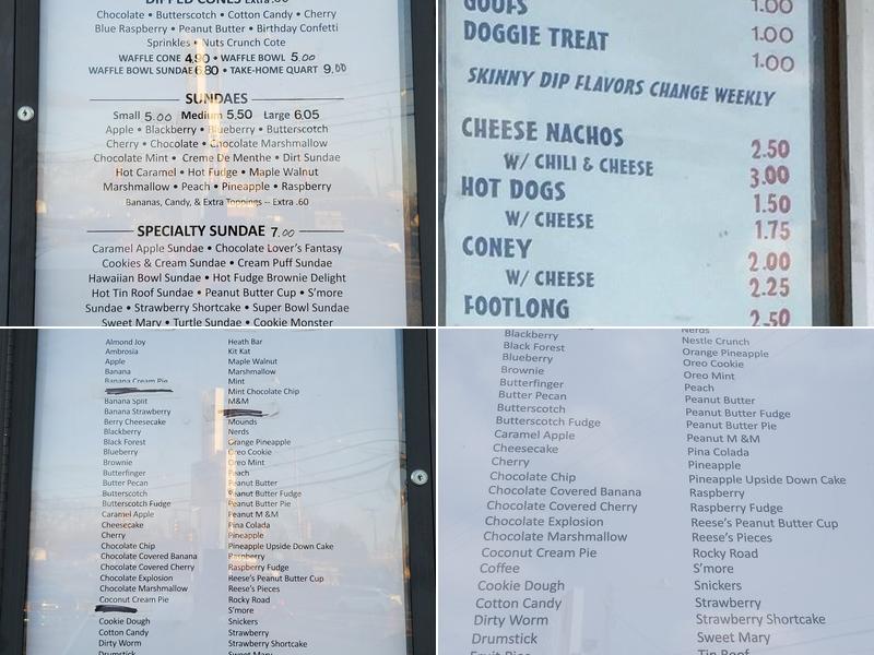Custard Corner Menu