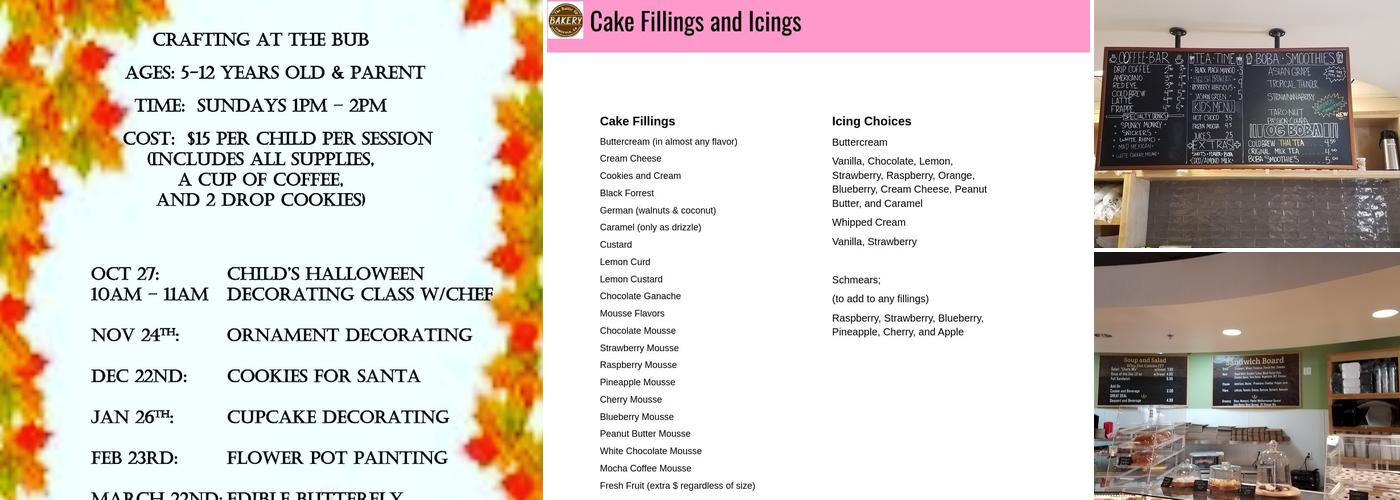 The Batter Up Bakery Menu