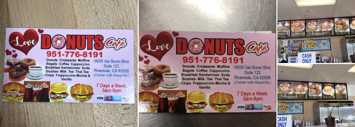 Love Donuts Cafe Menu