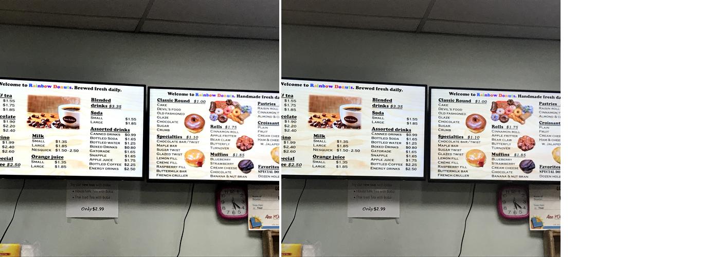 Rainbow Donuts Menu