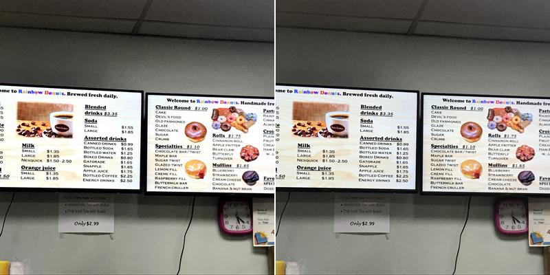 Rainbow Donuts Menu