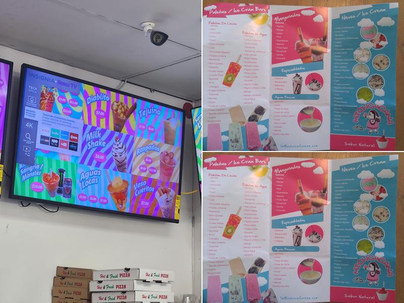 La Michoacana ice cream Menu