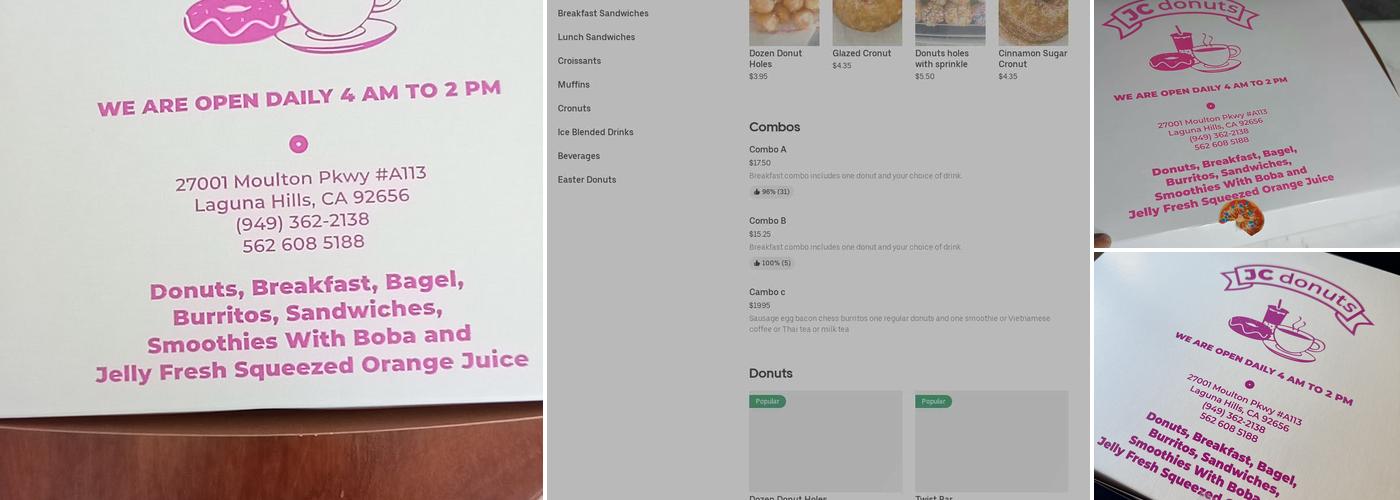 JC Donuts Menu