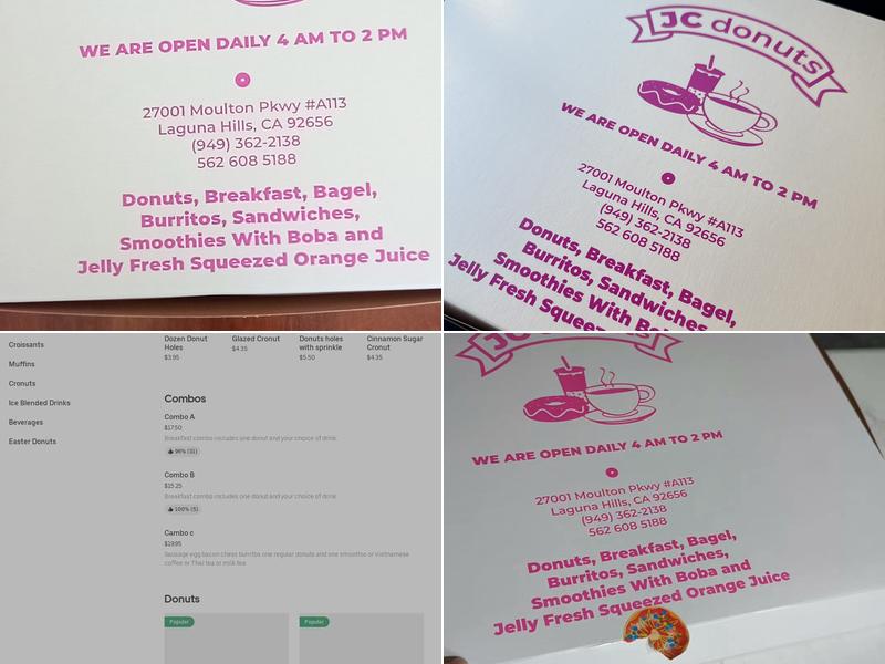 JC Donuts Menu