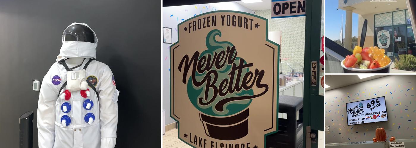 Never Better Frozen Yogurt Menu