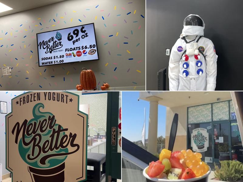 Never Better Frozen Yogurt Menu