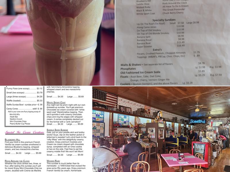 Scooters Malt Shoppe & Travelling Treats Menu