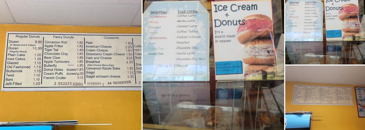 Jenny's Donuts Menu