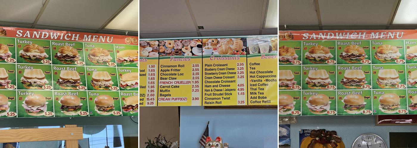 Uncle Ray's Doughnuts Menu