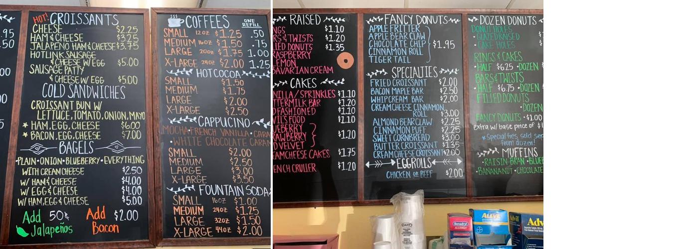 Manna Donuts Menu
