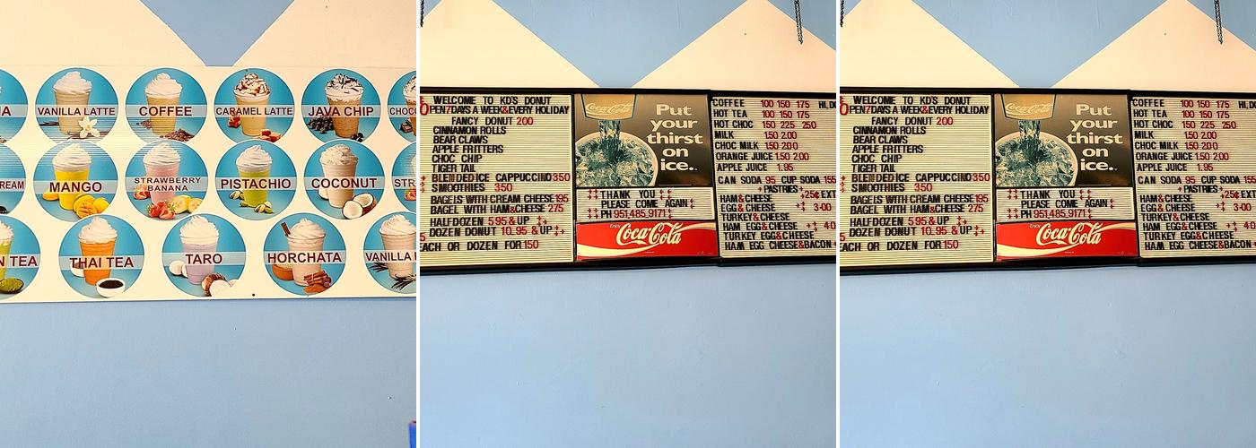 K D's Donuts Menu