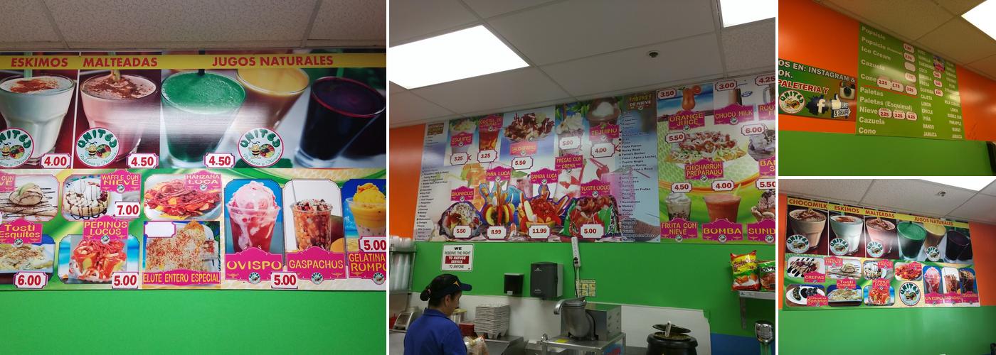 United Ice Cream Menu