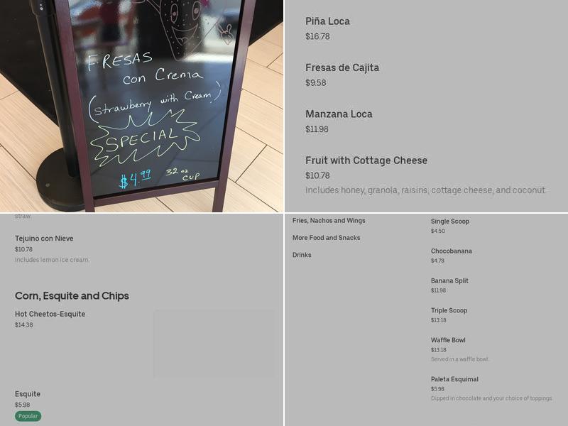 La Michoacana Menu