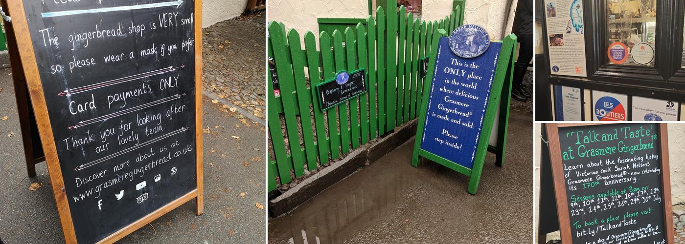 Grasmere Gingerbread Shop Menu
