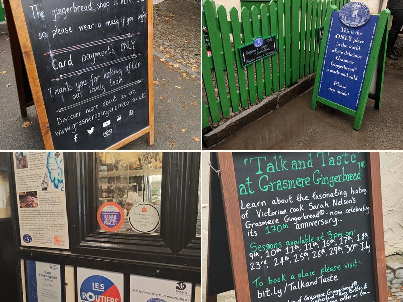 Grasmere Gingerbread Shop Menu