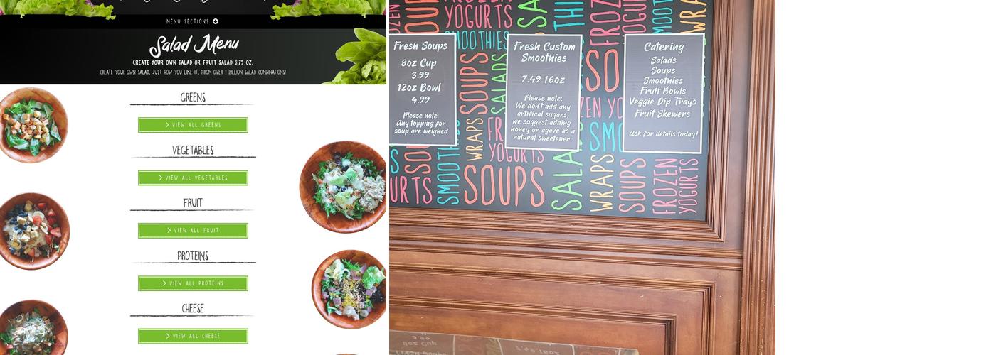 Leaf Salad Bar Menu