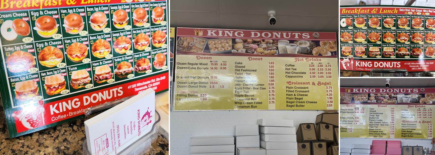 King Donuts Menu