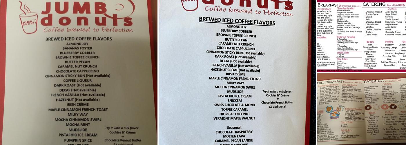 Jumbo Donuts Menu