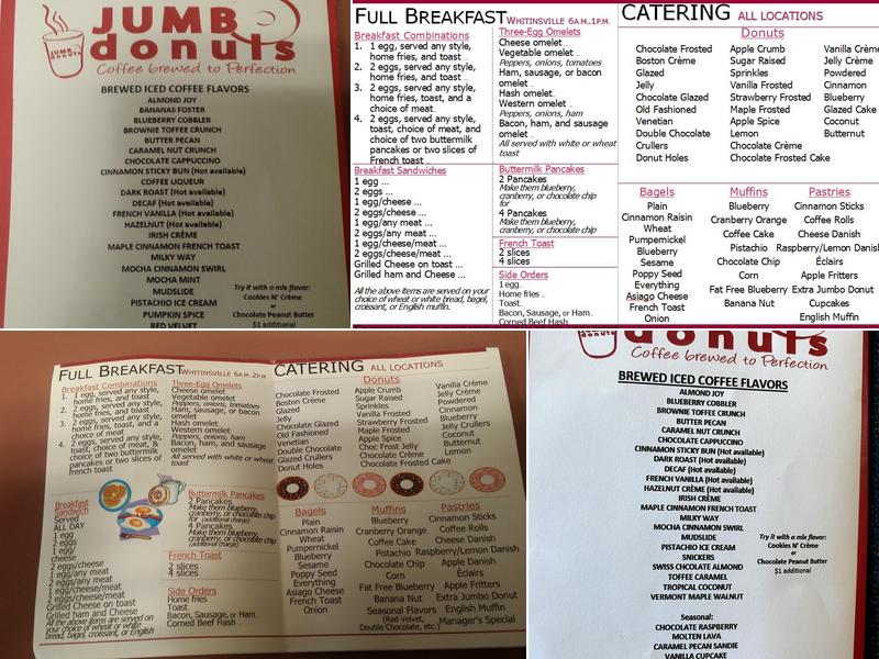 Jumbo Donuts Menu
