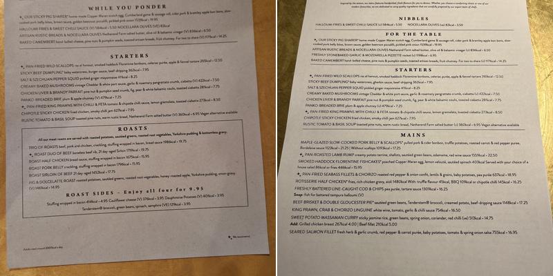 Trout Inn Oxford Menu