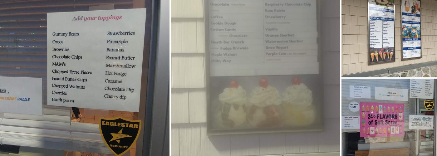 Ice Cream Lady Menu
