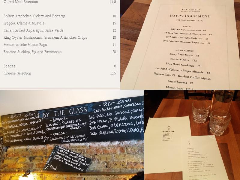 The Remedy Wine Bar Shop & Kitchen Menu