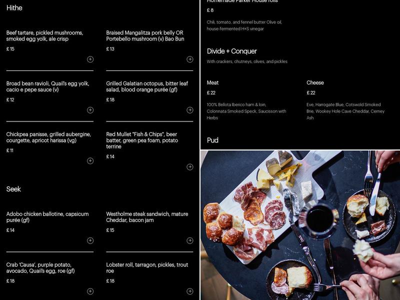 Hithe + Seek Menu