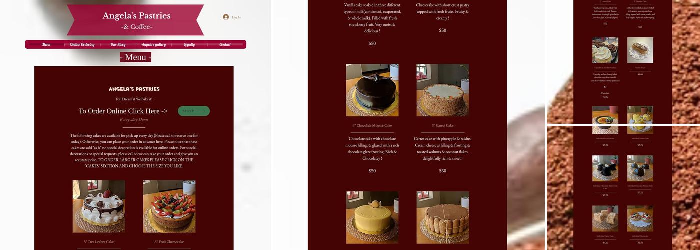 Angela's Pastries Menu